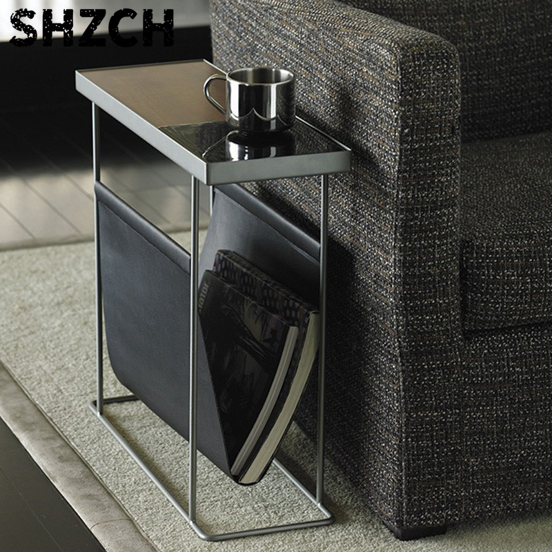 Cubicle Shelf Organizer - โต๊ะข้างโซฟาสไตล์นอร์ดิก โต๊ะข้างเตียงแบบมินิมอล โต๊ะวางของตกแต่งห้องนั่งเล่น โต๊ะอเนกประสงค์พร้อมชั้นวางนิตยสาร