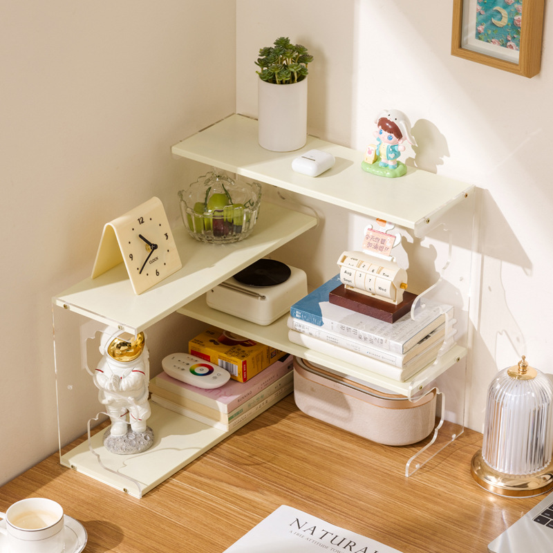 Cubicle Shelf Organizer - ชั้นวางหนังสือไม้เนื้อแข็งทนทาน ชั้นวางมุม ชั้นวางของโต๊ะนักเรียน ชั้นวางของโต๊ะเรียบง่าย ชั้นวางหนังสือบนโต๊ะในบ้าน