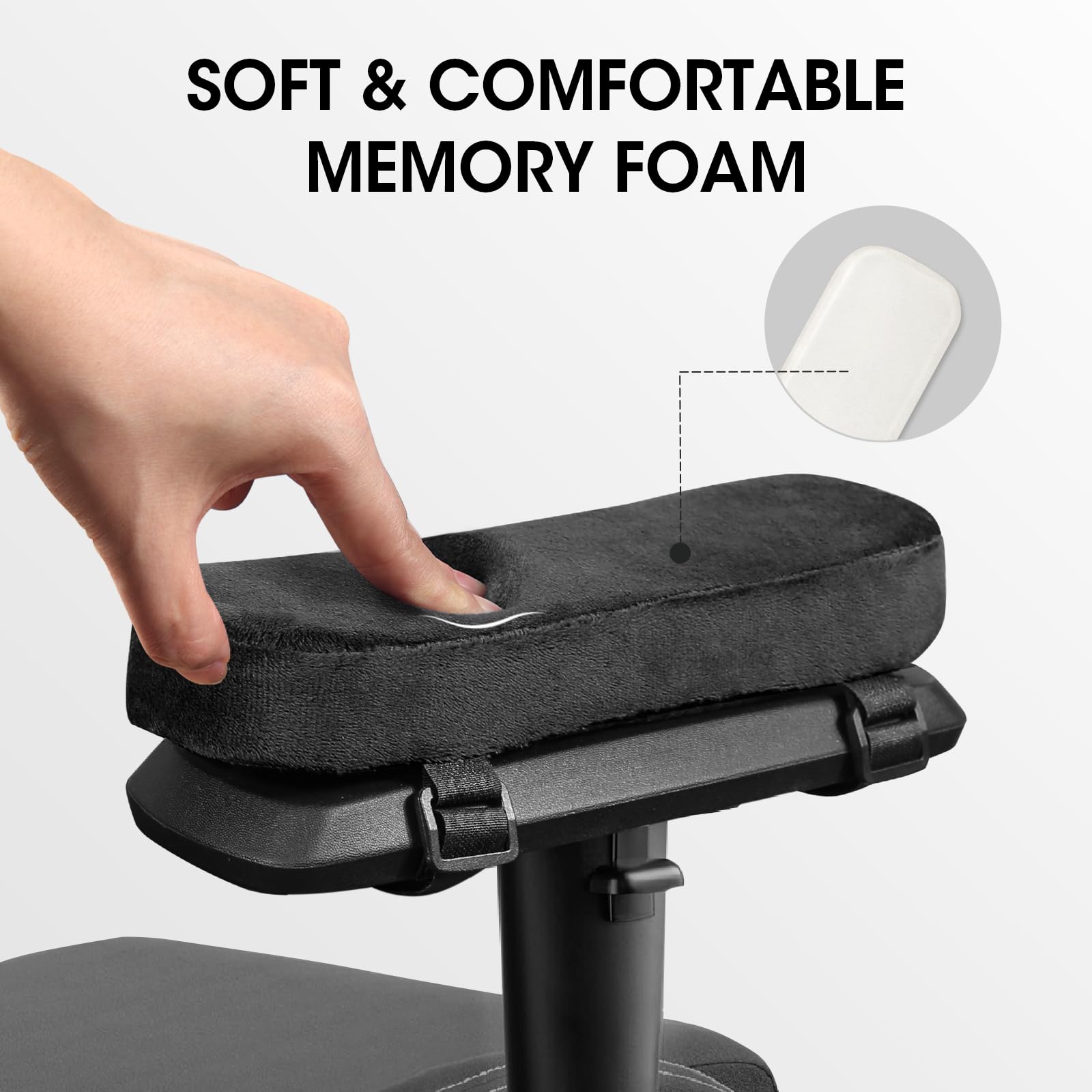 Visitor Chair Padded - แผ่นรองแขนเก้าอี้ 2/4/8 ชิ้น ทำจากเมมโมรี่โฟม หมอนรองข้อศอก สำหรับเก้าอี้สำนักงานที่บ้าน