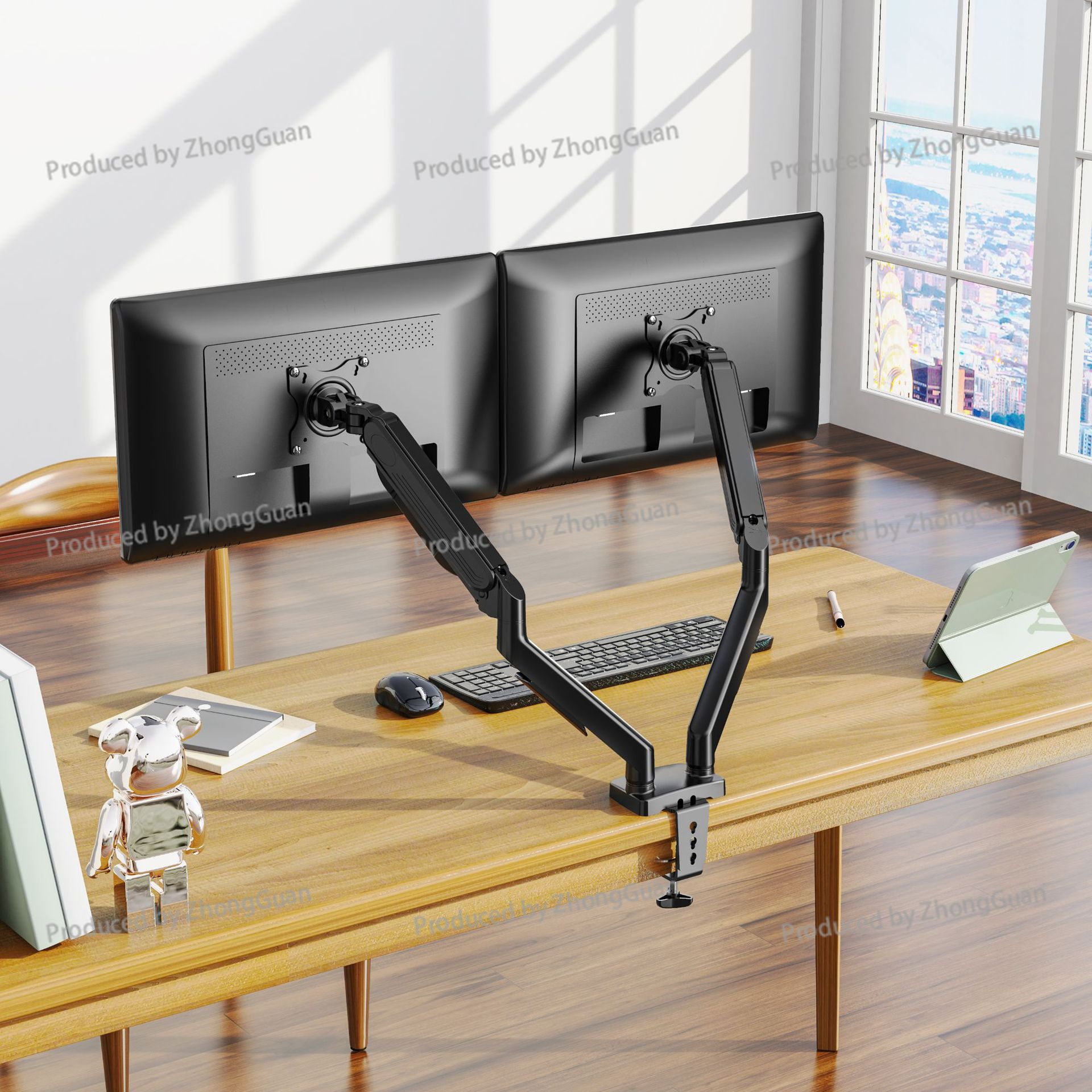 ขาตั้งจอภาพแบบแขนคู่พร้อมแก๊สส - Adjustable Monitor Mount บทวิจารณ์และราคา
