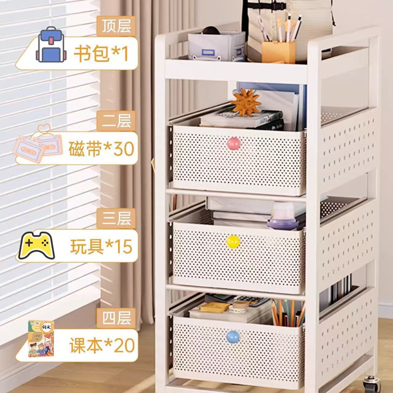 รถเข็นเก็บของแบบมีล้อ 4 ชั้น ท - Book Cart Rolling บทวิจารณ์และราคา