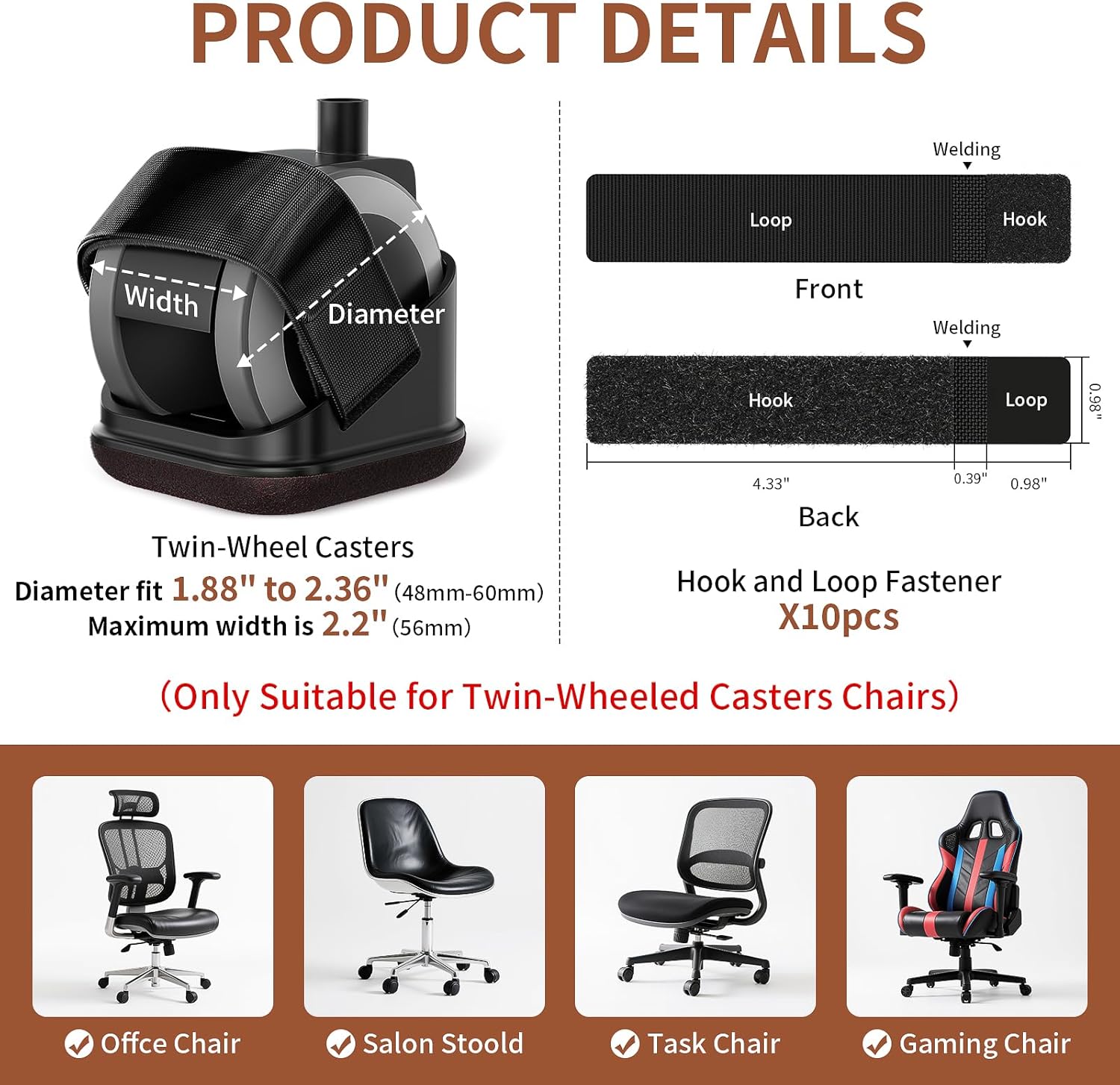 แผ่นรองขาเก้าอี้ 5 ชิ้น แผ่นรอ - Office Furniture Direct บทวิจารณ์และราคา
