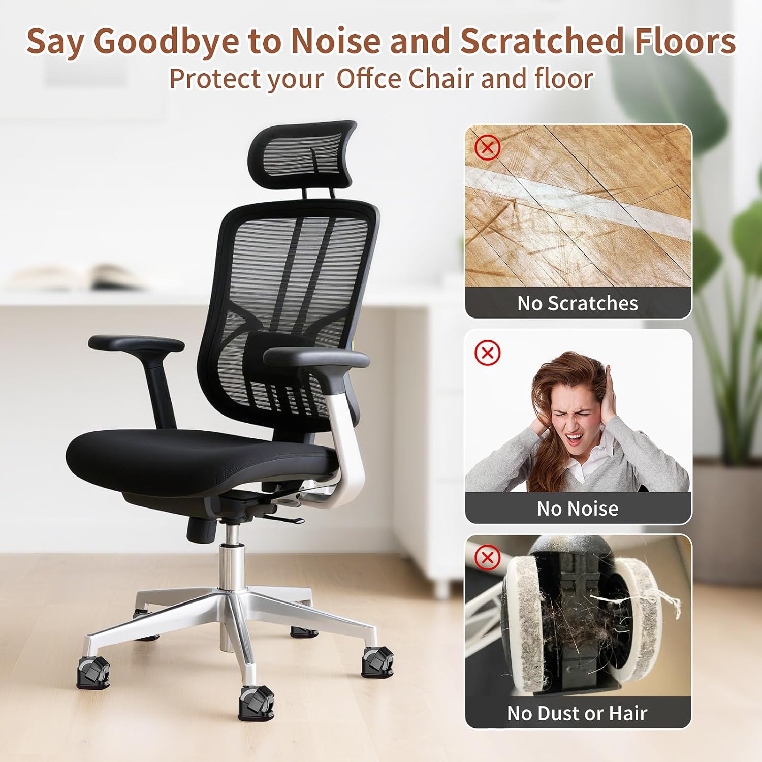 แผ่นรองขาเก้าอี้ 5 ชิ้น แผ่นรอ - Office Furniture Direct บทวิจารณ์และราคา