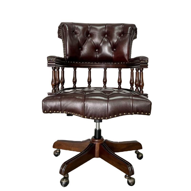 เก้าอี้เชสเตอร์ฟิลด์หนังแท้สีด - Office Furniture Uk บทวิจารณ์และราคา