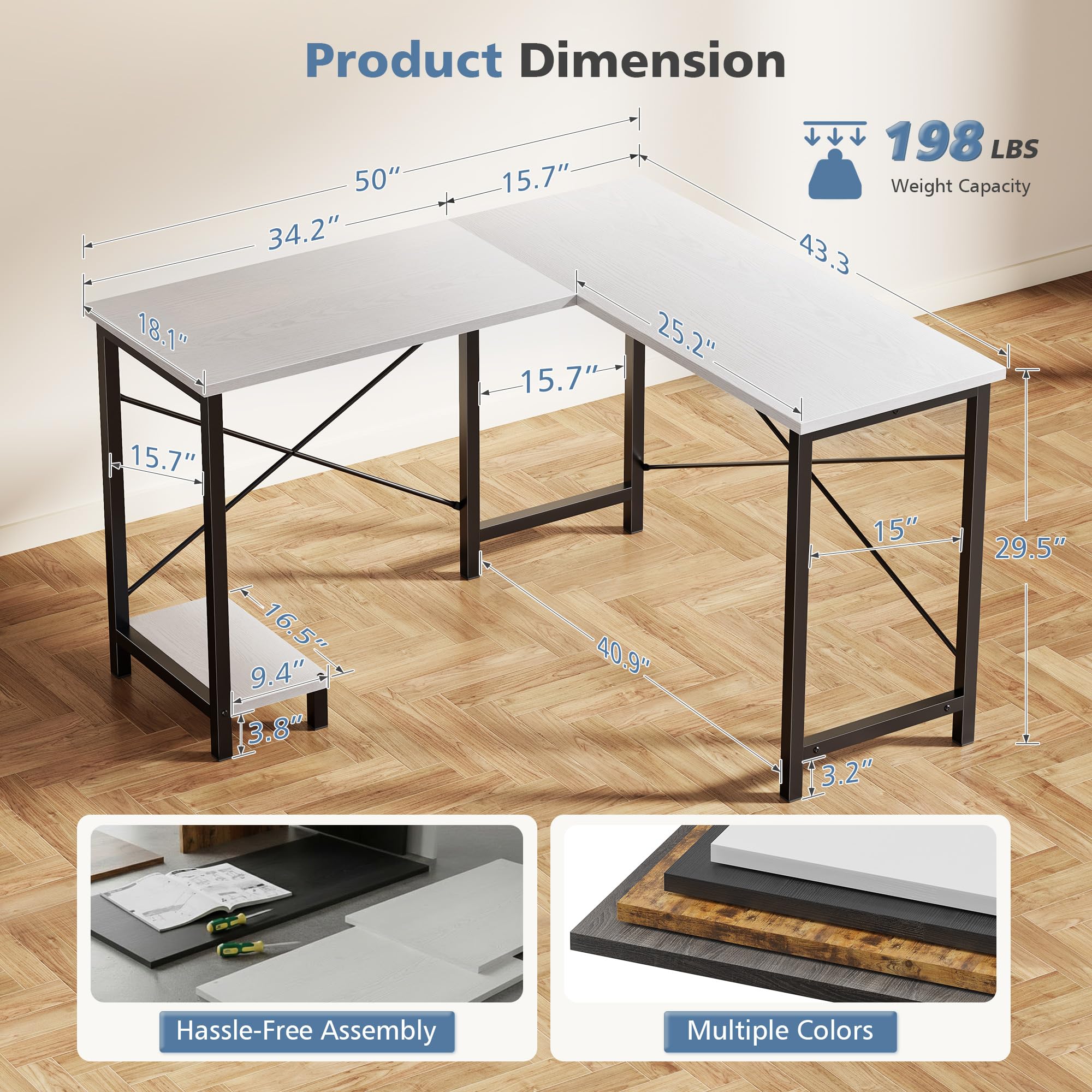 โต๊ะคอมพิวเตอร์รูปตัว L ขนาด 5 - Cubicle Shelf Organizer บทวิจารณ์และราคา