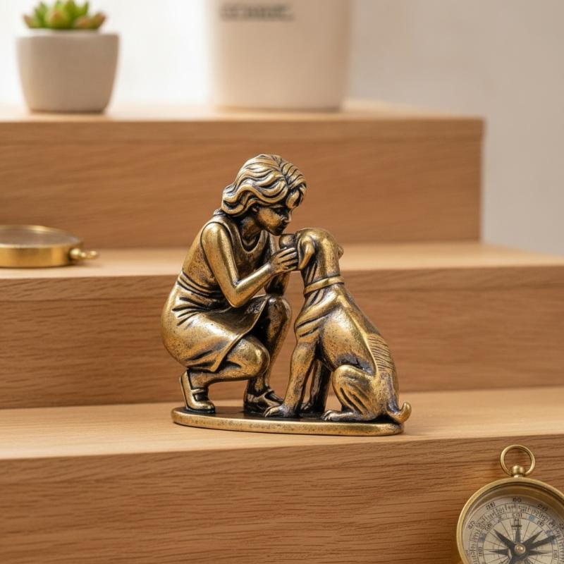 รูปปั้นเด็กหญิงและสุนัขทองเหลื - Cubicle Shelf Organizer บทวิจารณ์และราคา