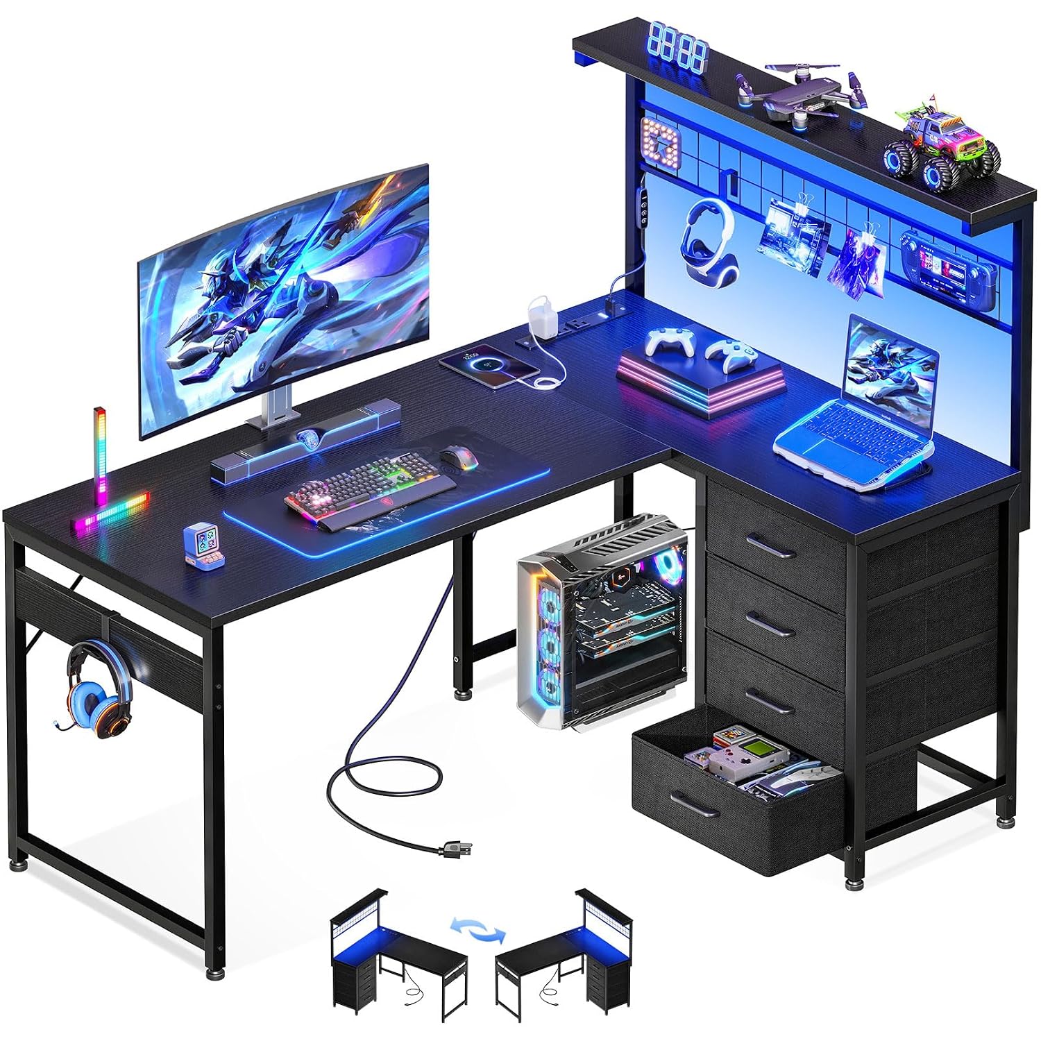 โต๊ะเกมมิ่งรูปตัว L พร้อมชั้นว - Cubicle Shelf Organizer บทวิจารณ์และราคา