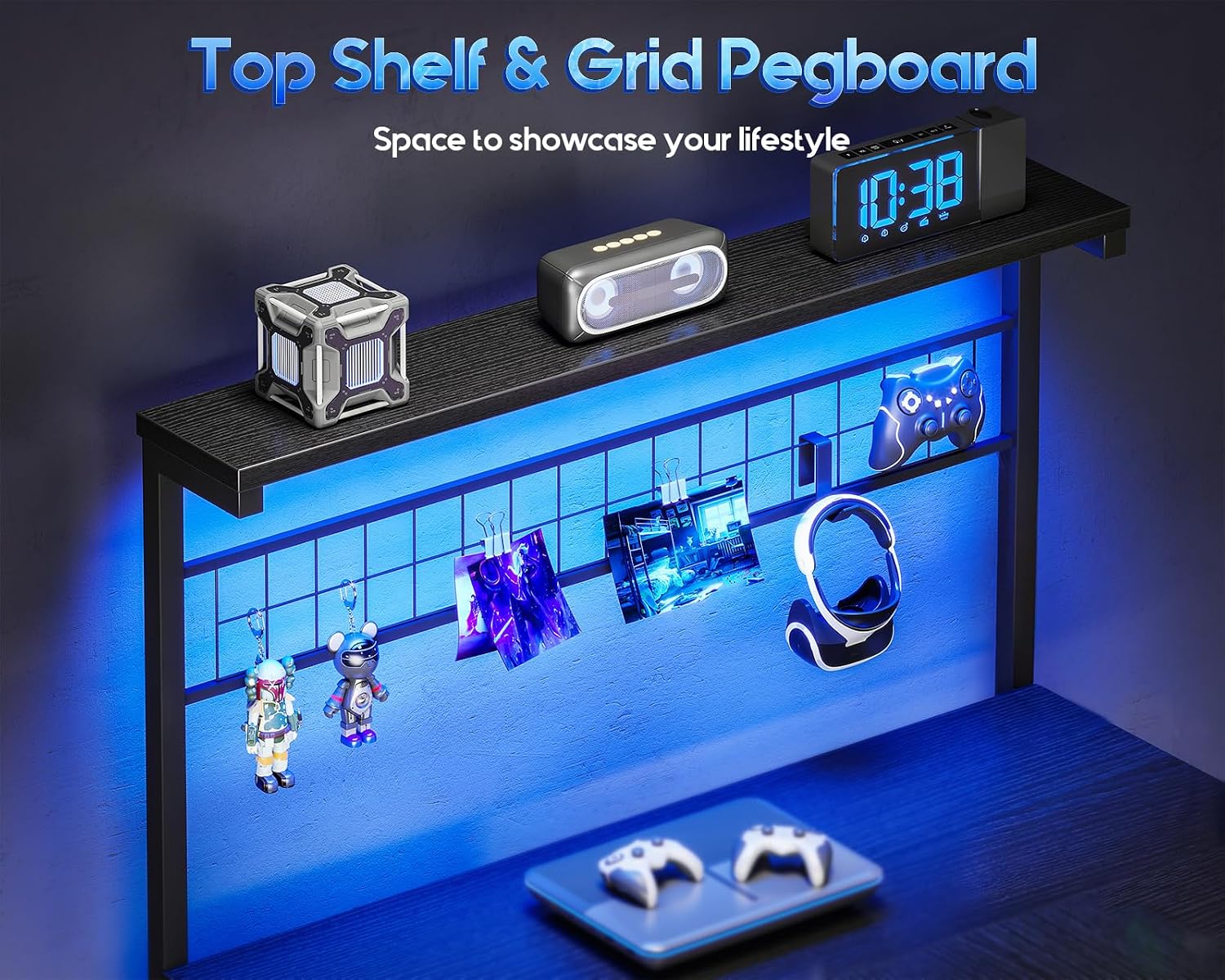 โต๊ะเกมมิ่งรูปตัว L พร้อมชั้นว - Cubicle Shelf Organizer บทวิจารณ์และราคา